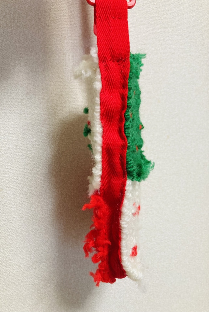 手織りのポシェット(みどり・あか)