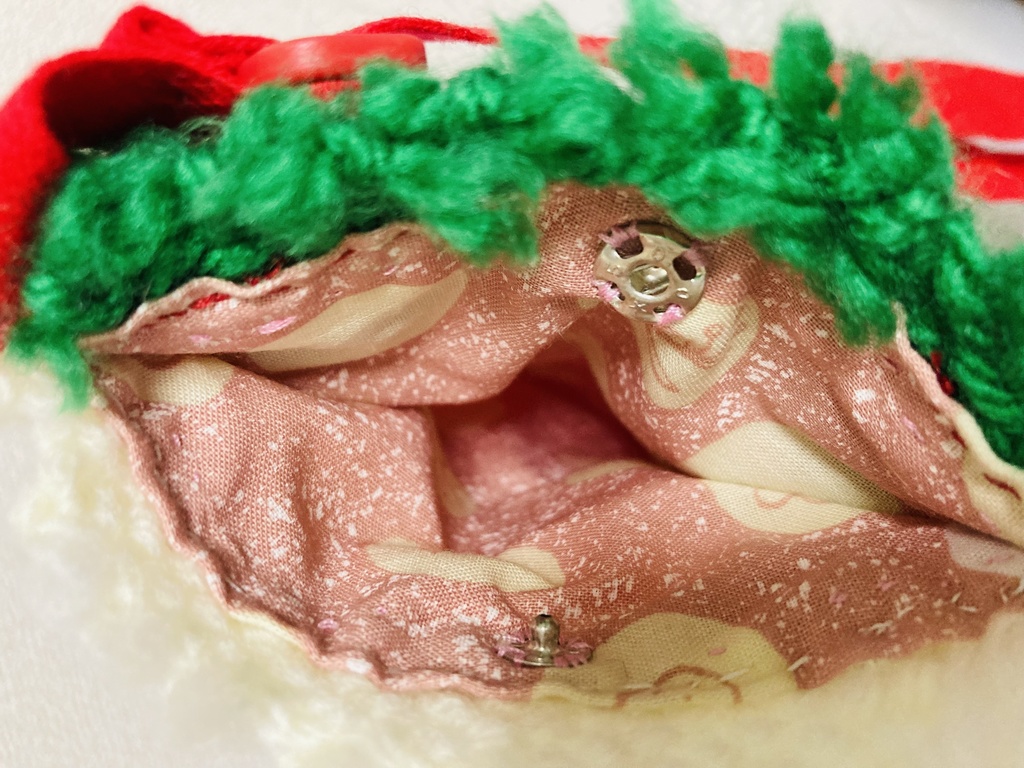 手織りのポシェット(みどり・あか)