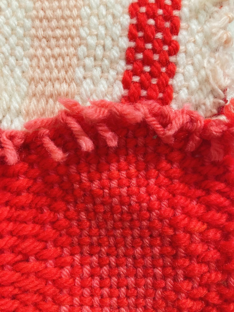 手織りのポシェット(ぴんく・あか)