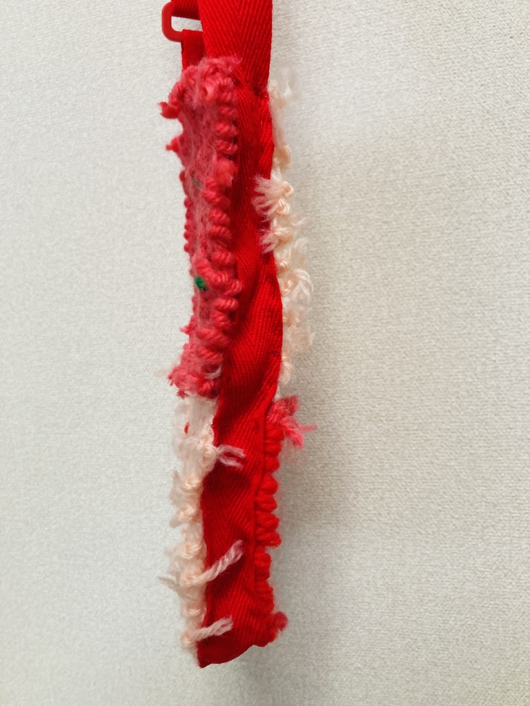 手織りのポシェット(ぴんく・あか)