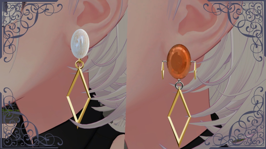 【無料】誕生石ピアス【VRChat向け】