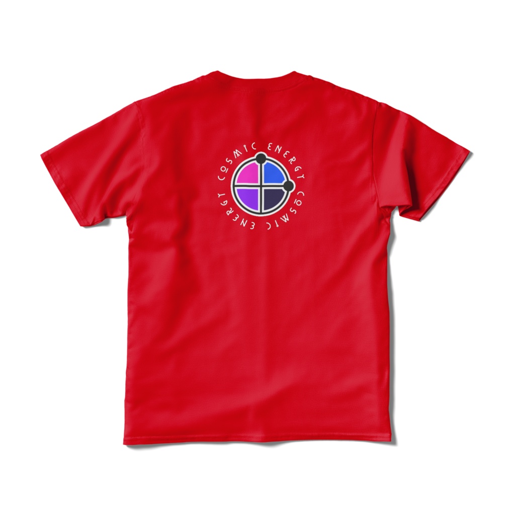 DESIGNカタカムナTシャツ A-01 赤(背面プリント)