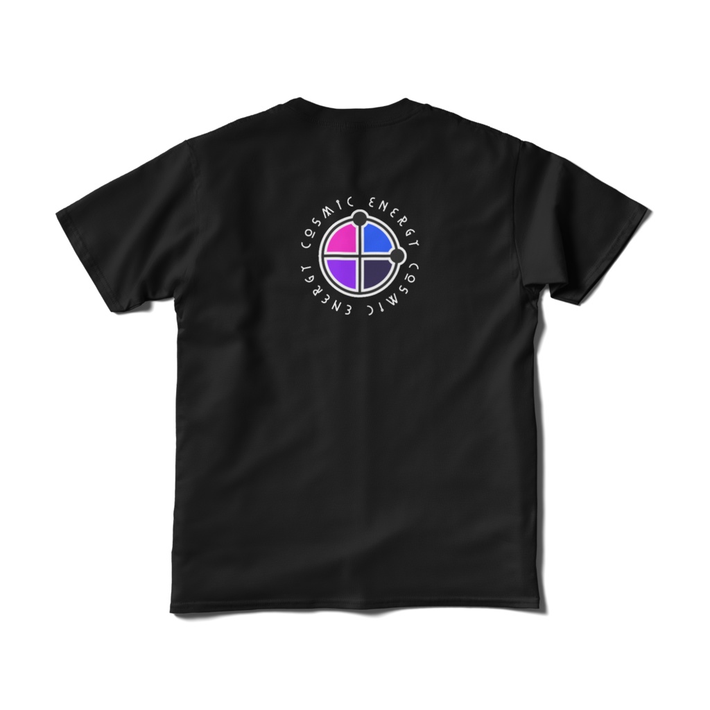 DESIGNカタカムナTシャツ A-01 黒(背面プリント)