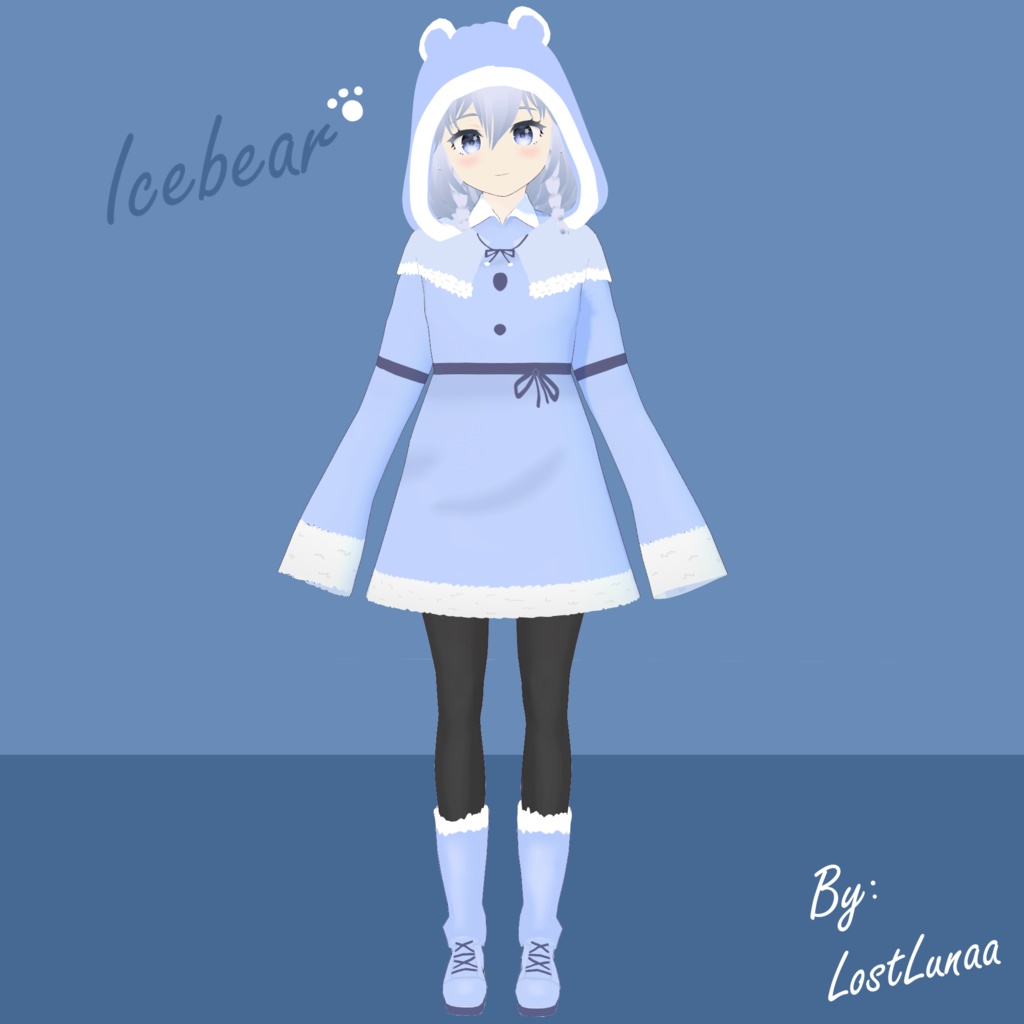 Ice Bear Girl Vroid Model