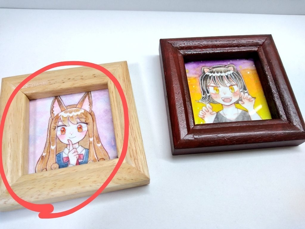 【ミニ原画】(左)けもの「きつね」