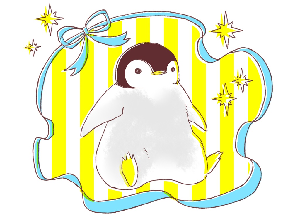 おでかけ子ペンギンのトートバッグ(イエロー)