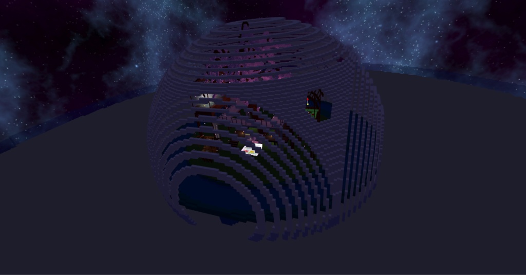 『桜の咲く秘密拠点』~VRC想定ボクセルワールドモデル~