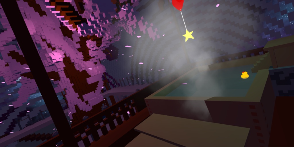 『桜の咲く秘密拠点』~VRC想定ボクセルワールドモデル~