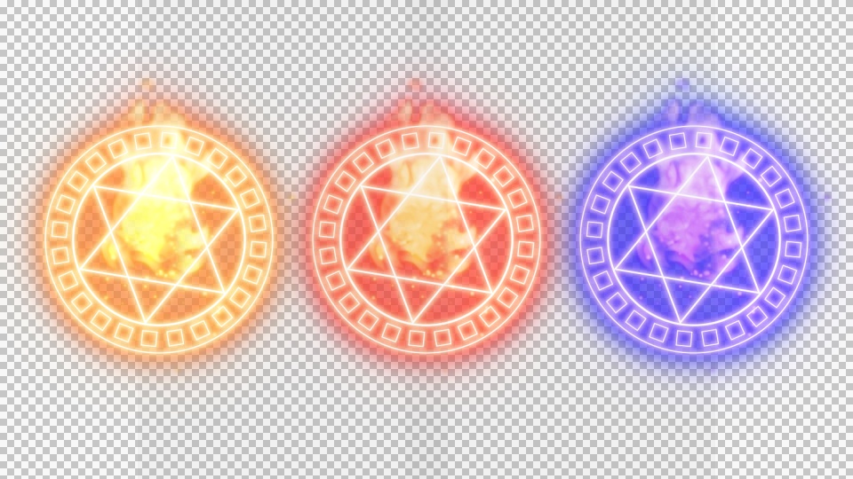 炎属性 魔法発動エフェクト素材(透明素材 / 6点)
