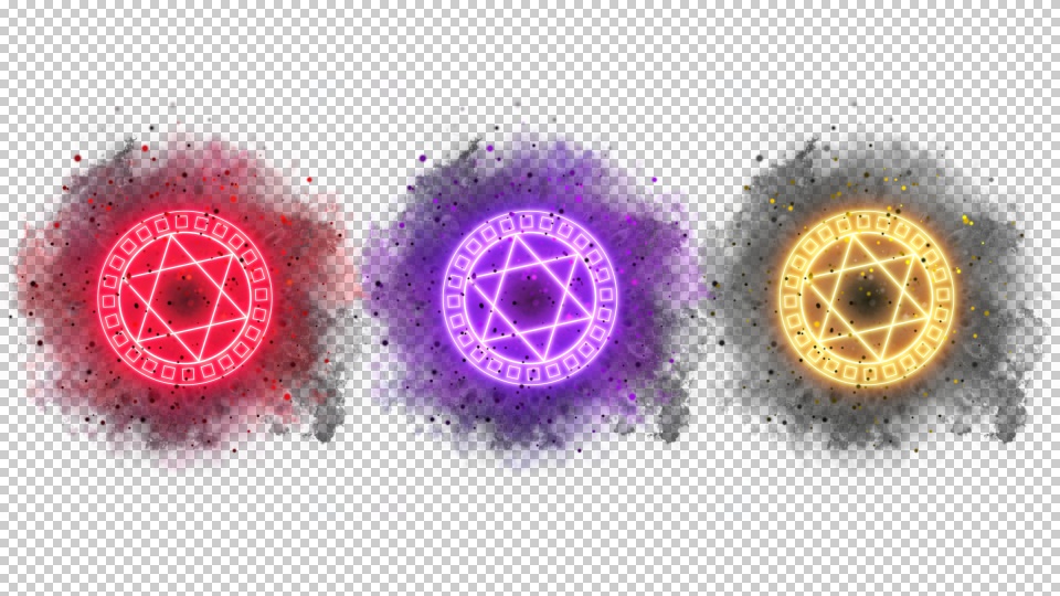 闇属性 魔法発動エフェクト素材(透明素材 / 6点)