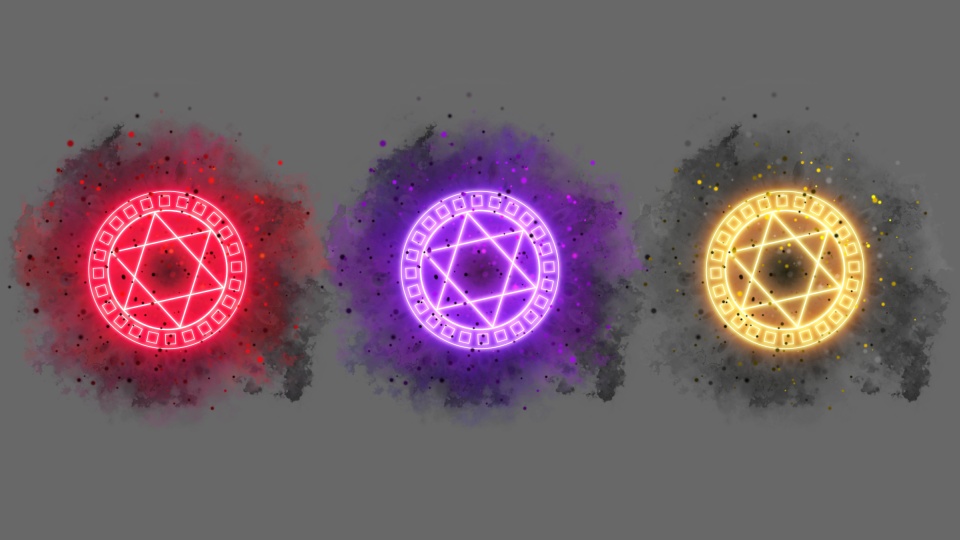 闇属性 魔法発動エフェクト素材(透明素材 / 6点)