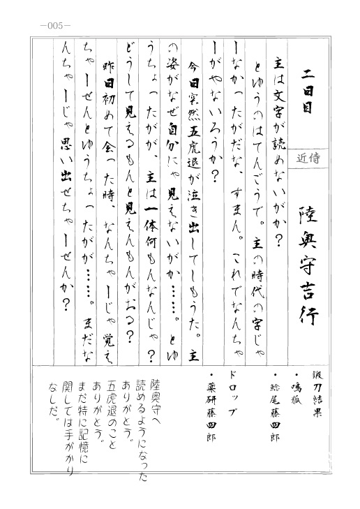 とある本丸の《近侍日誌》+《審神者日記》