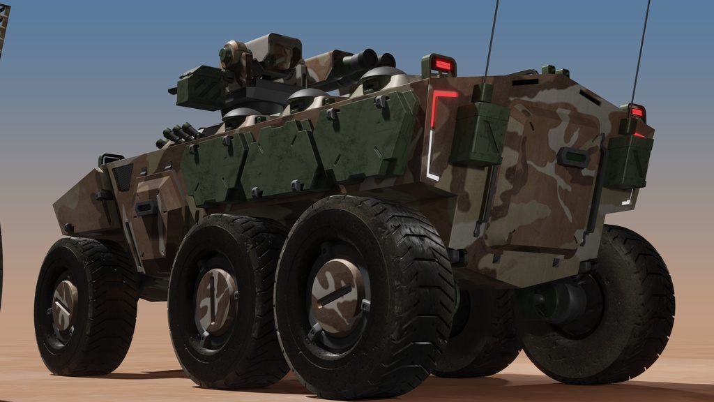 SF装甲兵員輸送車シリーズ 砂漠迷彩 3Dモデル