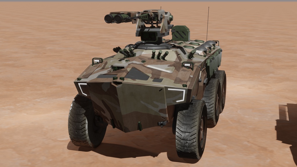 SF装甲兵員輸送車シリーズ 砂漠迷彩 3Dモデル