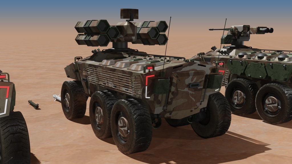 SF装甲兵員輸送車シリーズ 砂漠迷彩 3Dモデル