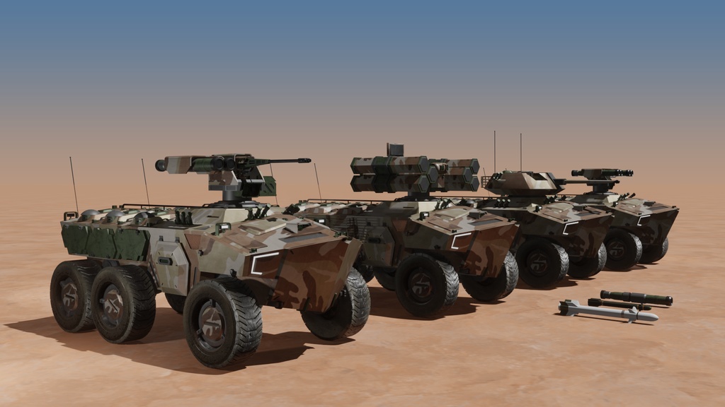 SF装甲兵員輸送車シリーズ 砂漠迷彩 3Dモデル