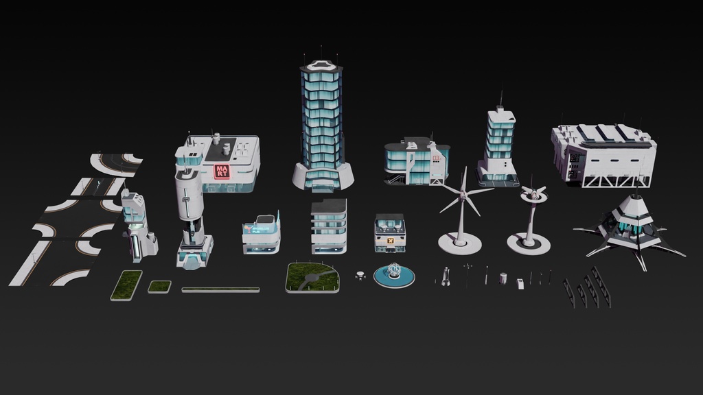 sci-fi 都市建築 3Dモデル