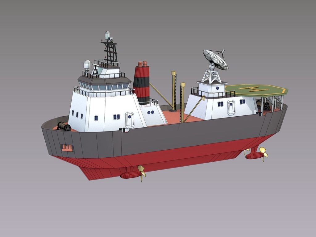 砕氷船 3Dモデル