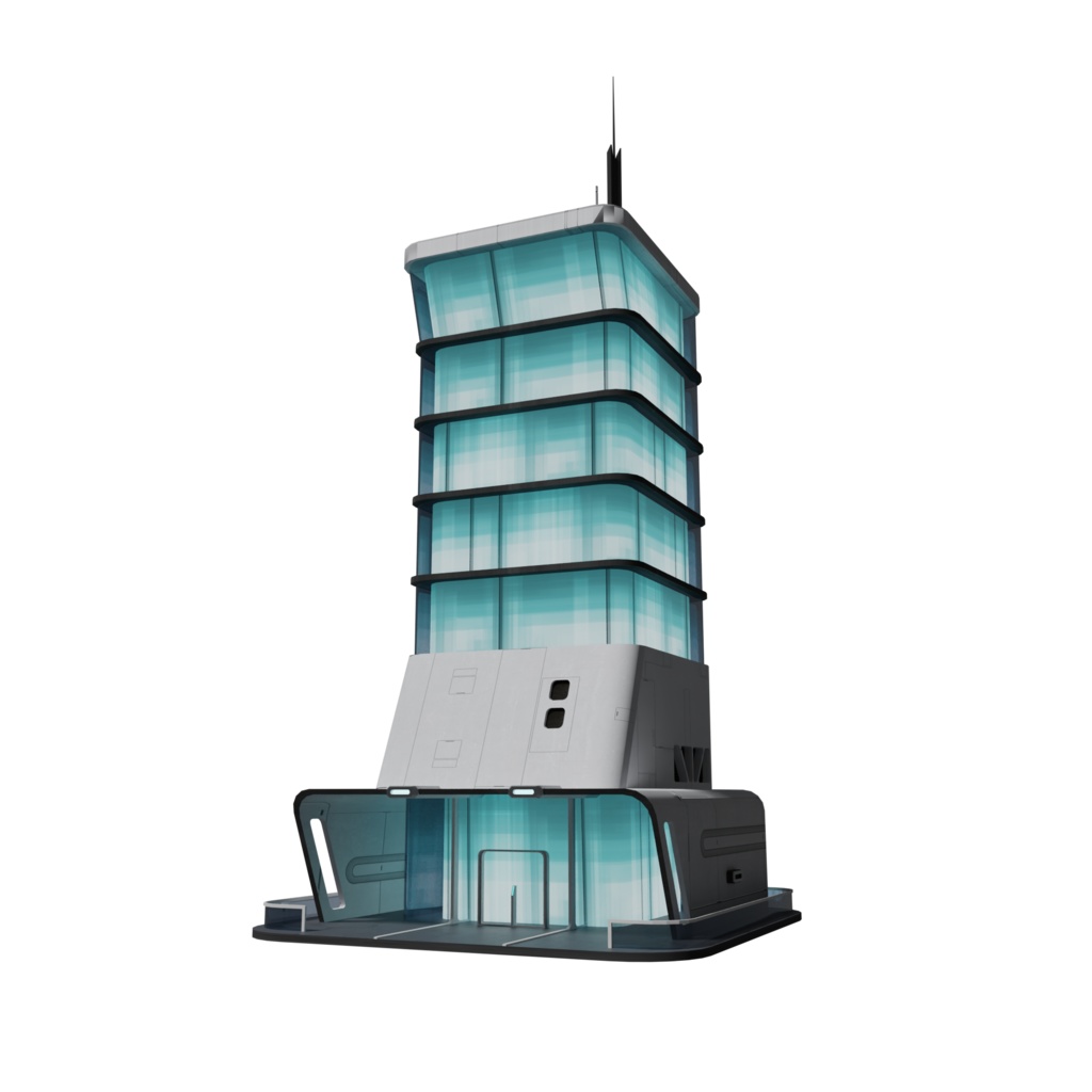 SFビル　blender 3d model