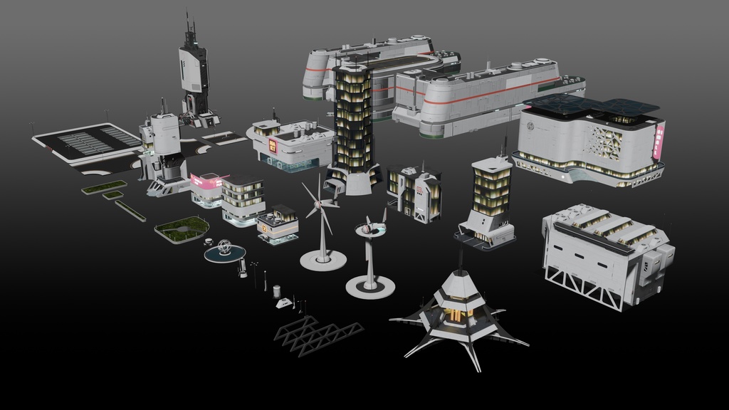 未来都市 3D Assets