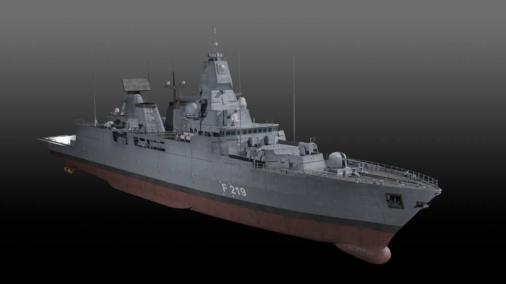 F124 ザクセン級フリゲート blender 3d model