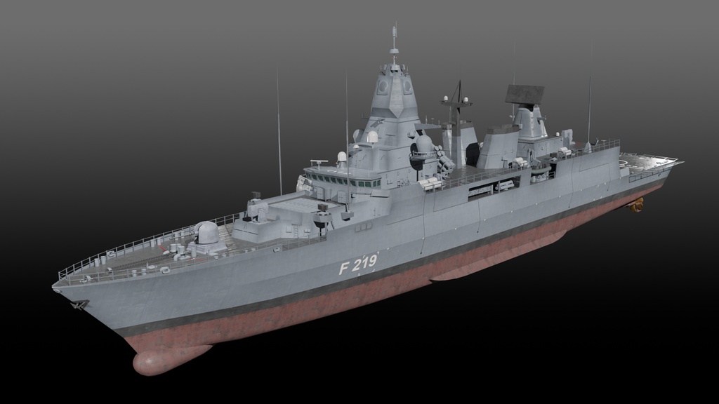 F124 ザクセン級フリゲート blender 3d model