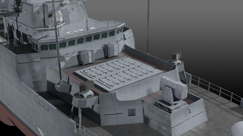 F124 ザクセン級フリゲート blender 3d model