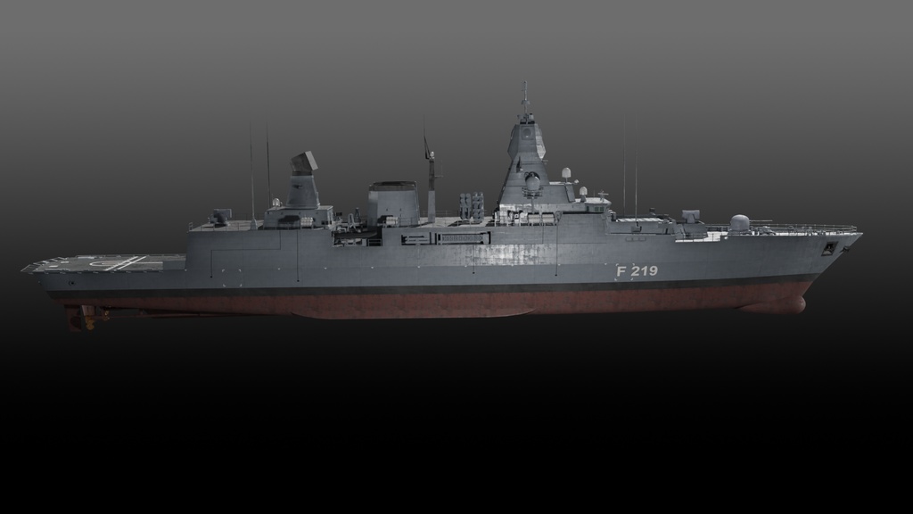 F124 ザクセン級フリゲート blender 3d model