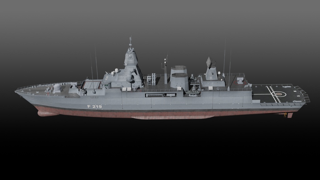 F124 ザクセン級フリゲート blender 3d model