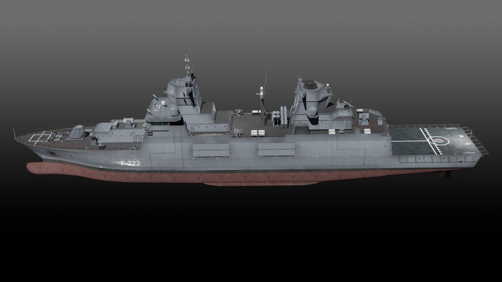 F125バーデン・ヴュルテンベルク級フリゲート blender 3d model