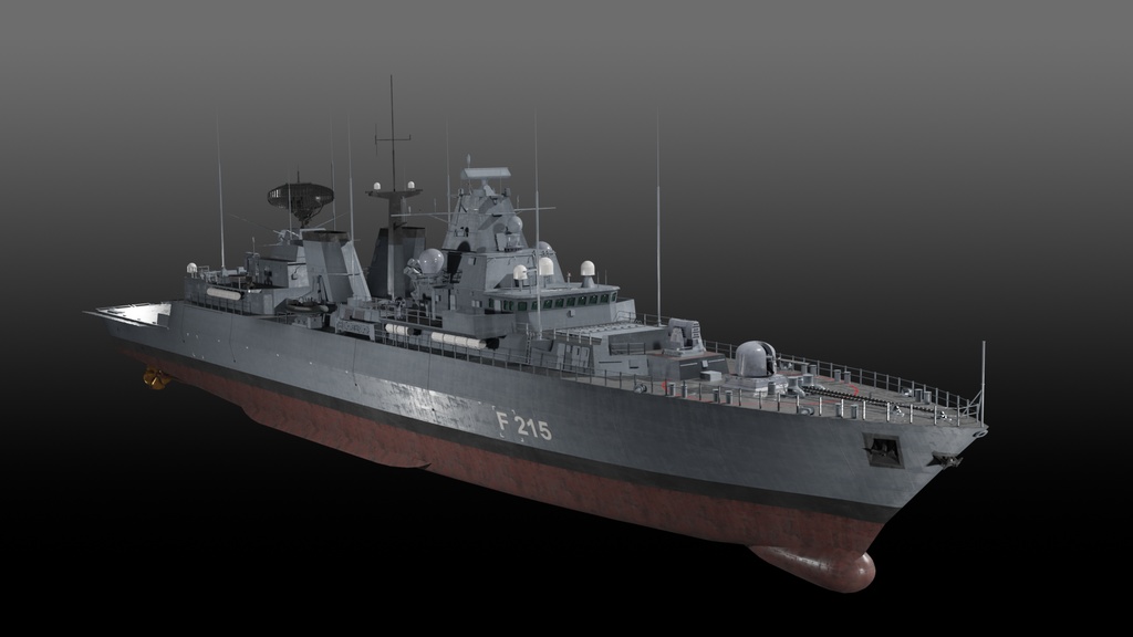 F123 ブランデンブルク級フリゲート Blender 3D model