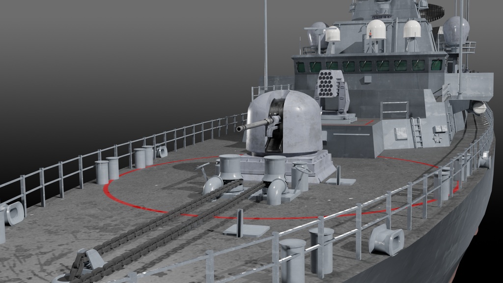 F123 ブランデンブルク級フリゲート Blender 3D model