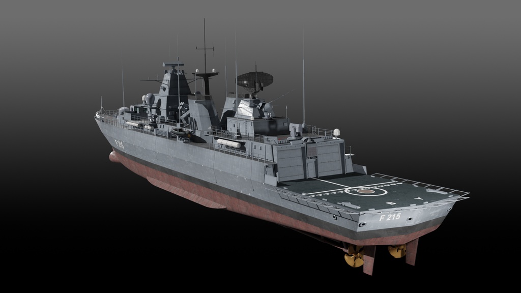 F123 ブランデンブルク級フリゲート Blender 3D model