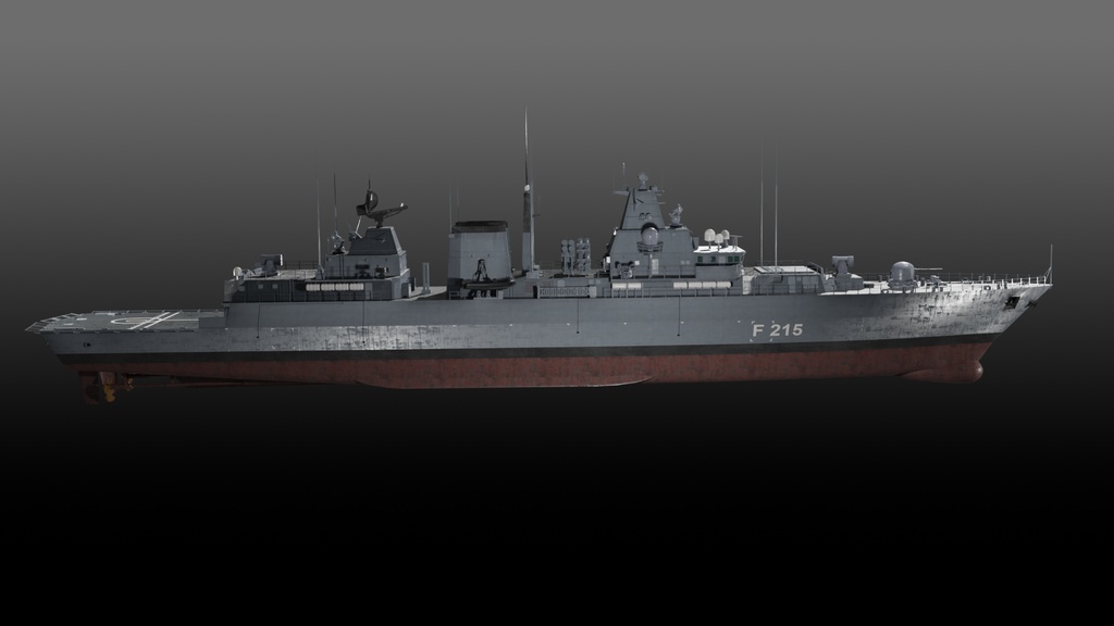 F123 ブランデンブルク級フリゲート Blender 3D model