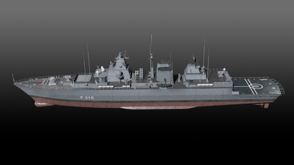 F123 ブランデンブルク級フリゲート Blender 3D model
