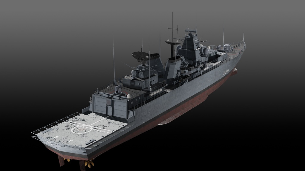 F123 ブランデンブルク級フリゲート Blender 3D model