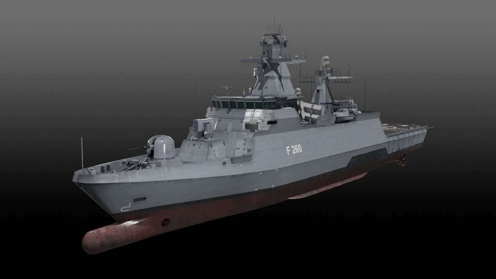 現代ドイツ海軍 game-ready 3D model