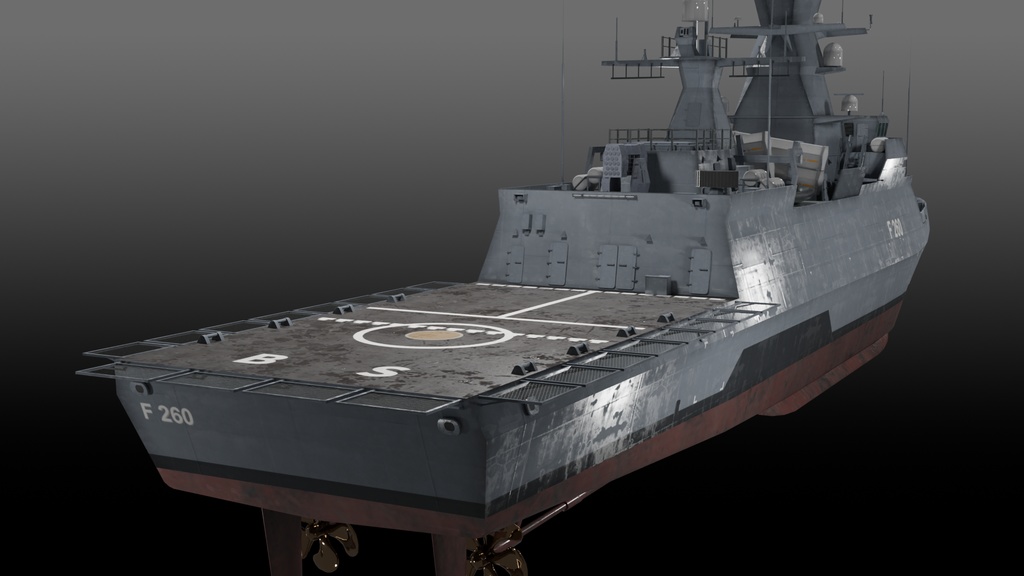 現代ドイツ海軍 game-ready 3D model