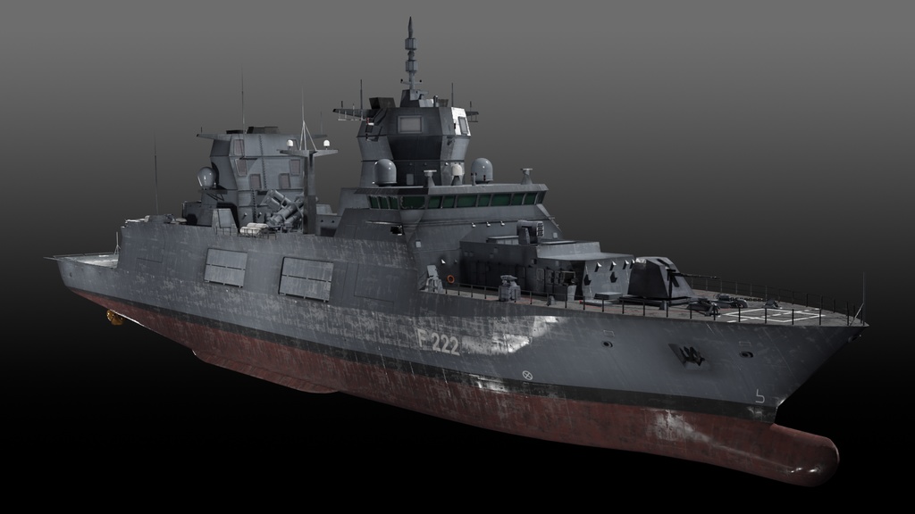 現代ドイツ海軍 game-ready 3D model