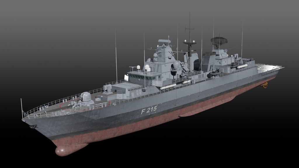 現代ドイツ海軍 game-ready 3D model