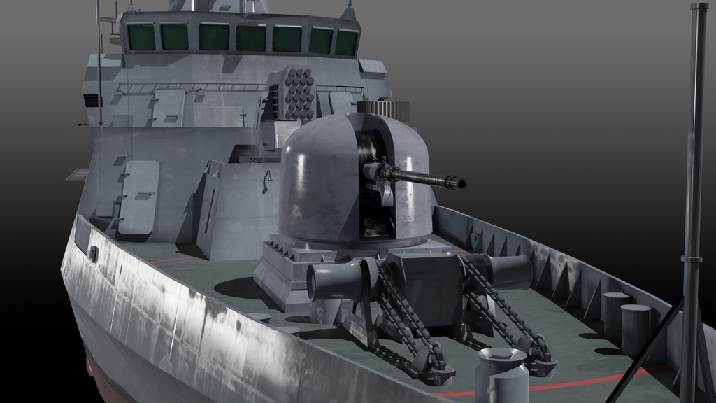 現代ドイツ海軍 game-ready 3D model