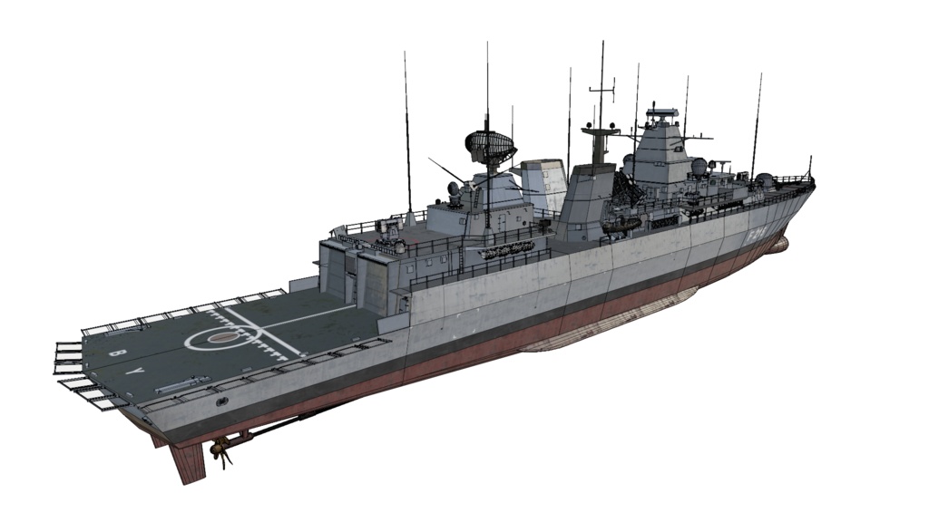 現代ドイツ海軍 game-ready 3D model