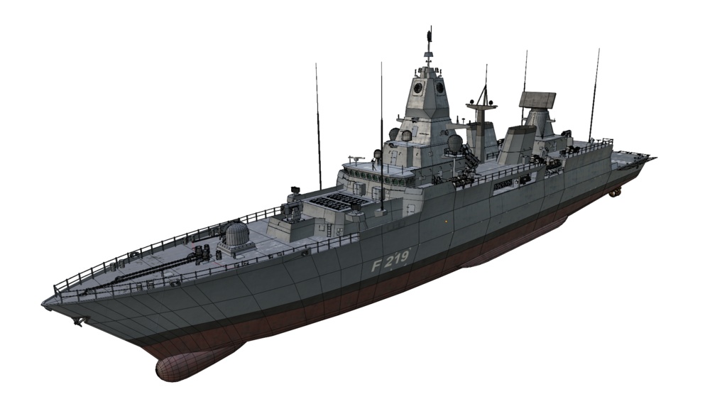 現代ドイツ海軍 game-ready 3D model