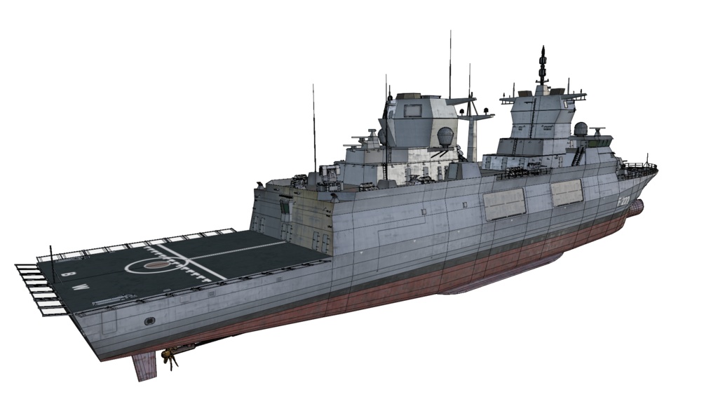 現代ドイツ海軍 game-ready 3D model