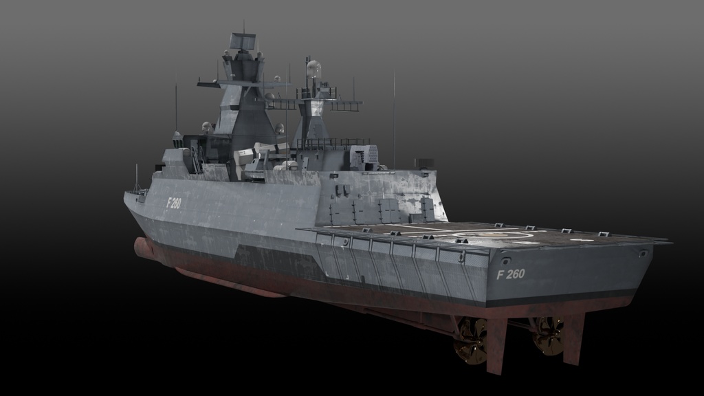 現代ドイツ海軍 game-ready 3D model