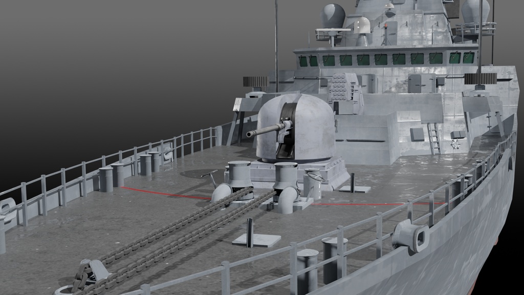 現代ドイツ海軍 game-ready 3D model