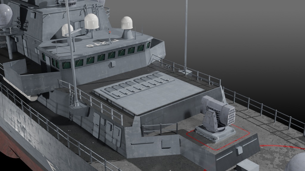 現代ドイツ海軍 game-ready 3D model