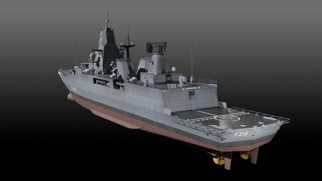 現代ドイツ海軍 game-ready 3D model
