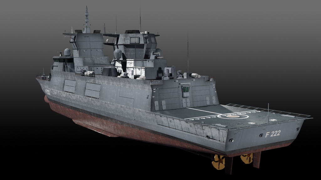 現代ドイツ海軍 game-ready 3D model