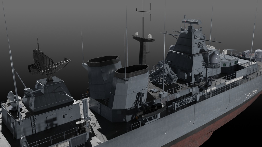 現代ドイツ海軍 game-ready 3D model